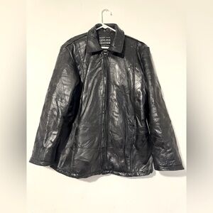 Vintage Maxam Brand Genuine Leather Top Grain Lambskin Black Jacket